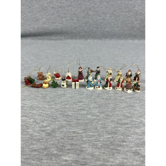 Vtg Miniature Victorian Style Christmas Ornaments Set Of 23 Santa Carolers READ - Picture 1 of 11